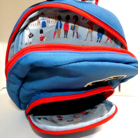 NWT Backpack Cath Kids London Tote Carrier Small Bag Blue Red Adjustable Straps - Picture 9 of 16